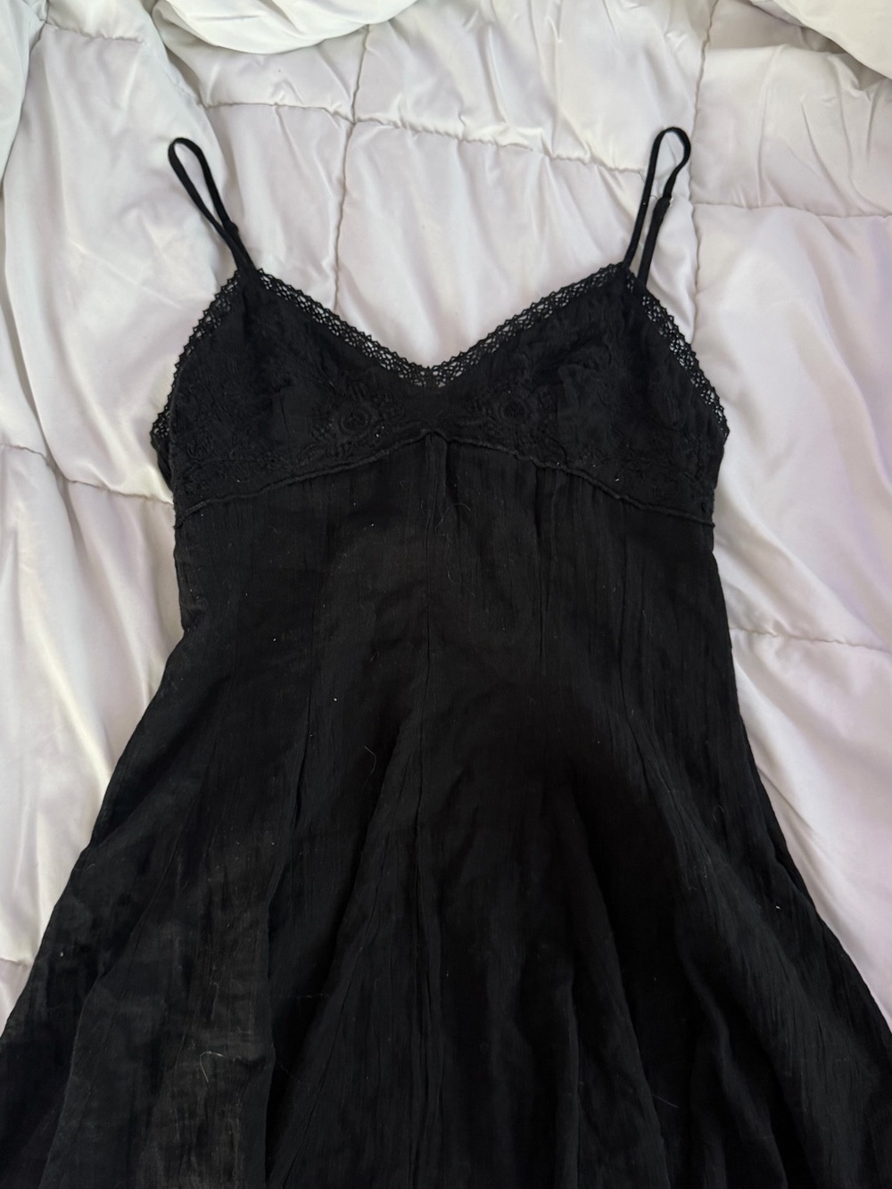 T.J.Maxx Black Smocked Lace-Trim Spaghetti Strap Camisole
